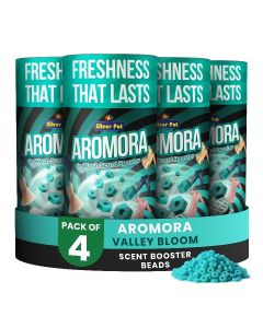 Aromora Fabric Deodorizer Valley Bloom - Pack of 4 - Laundry Perfume In-Wash Scent Booster Beads 200g , Refreshing Long-Lasting Laundry Fragrance, Suitable for Use with Fabric Softeners and Detergents