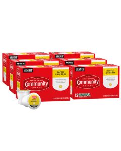 Community Coffee Chicory 72 Count Coffee Pods Dark Roast Compatible with Keurig 20 KCup Brewers 12 Count Pack of 6