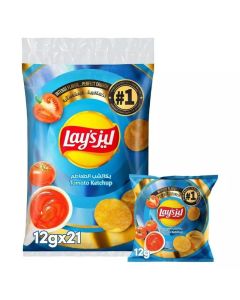 Lays Wavy Tomato Ketchup Flavored Potato Chips- 21X11gms