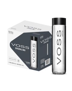 Voss Sparkling, Glass Bottle, 800 ml (Pack Of 12)