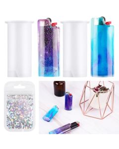 NiArt 2PCS Pocket Lighter Case Epoxy Resin Silicone Mold Glitter Pack Work for Standard Size BIC J6 Lighter Protective Cover Sleeve Pouch Wrap Holder DIY Art Craft ClassicFullMaxiRegularJ6