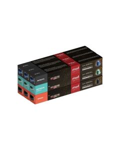 Nespresso Compatible Aluminium Capsules (3 Flavors: Intenso, Indonesian Toraja, Ristretto), Pack of 9 (90 Capsules)