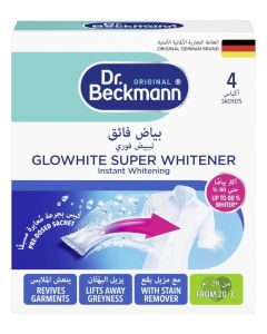 Dr Beckmann Glowhite Super Whitener, Provides Maximum Whitening With Stain Remover- 4 sachets