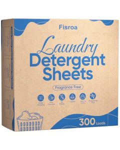 Fragrance Free Laundry Detergent Sheets Travel Ecofriendly 300 Loads Fisroa Clothes Washing Detergent Sheets PlasticFree Washer Strips Unscented Liquidless Laundry Strips Tablet