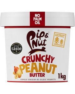 Pip & Nut Crunchy Peanut Butter - 1 kg - No Palm Oil, Dairy Free, Gluten Free, Vegan