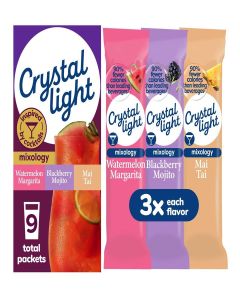 Crystal Light Watermelon Margarita, Blackberry Mojito, & Mai Tai Mixology Variety Pack 10 Count 0.14oz Packets