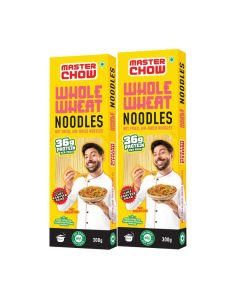 MasterChow Whole Wheat Noodles - Pack of 2 / Not Fried / Serves 10 Meals - 600gms