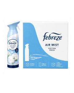 Febreze Air Mist Cotton Fresh Air Freshener Spray 185ml Pack of 8