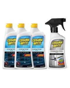 Cerama Bryte Stainless Steel Appliance Cleaner Removes Tough Stains Cooktop and Stove Top Cleaner for Glass Ceramic Surfaces 16 18 Ounces 318 Ounces 116 Ounce