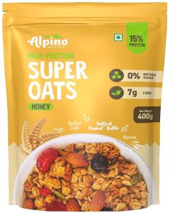 Super Rolled Oats Honey 400G high protien- Rolled Oats, Natural Peanut Butter & Honey – 15g Protein, Salt, Gluten-Free