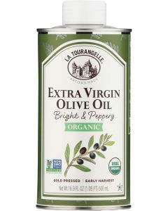 La Tourangelle, Organic Extra Virgin Olive Oil Bright & Peppery - 16.9 fl oz (500 ml)