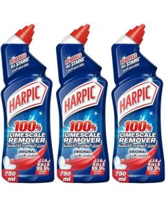 Harpic Original Toilet Cleaner With Original Scent, 100percent Limescale Remover- 3X750ml
