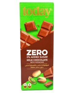 Today Zero Sugar Milk Chocolate with Pistachio 60g