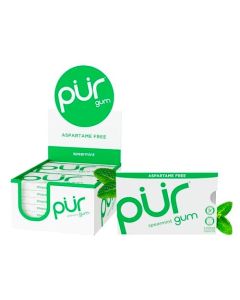 PUR Gum Aspartame Free Chewing Gum 100 Xylitol Natural Spearmint Flavored Gum 9 Pieces Pack of 12