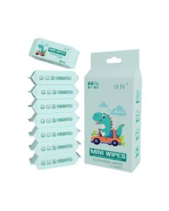 GOPIKRISHNA Travel Mini Wet Wipes 8 Packs of 8 Individually Wrapped AlcoholFree Hypoallergenic for Hands and Face
