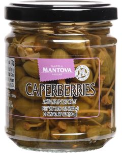 Mantova Italian Style Caperberries in Mild Vinegar Brine, 7.05 oz (Pack of 2)