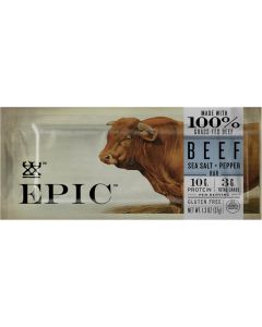 Epic Provisions Beef Sea Salt & Pepper Bar, 1.3 Oz - 100% Grass-Fed Beef Snack