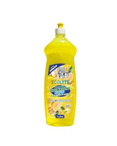 ECOLYTE+ Dishwashing Liquid Soap, Platinum Antibacterial Detergent & Perfect Shine, All Purpose Cleaner, Leaves No Residue, Kitchen Cleaner, Removes Grease & Oil - (Lemon, 1 Liter)
