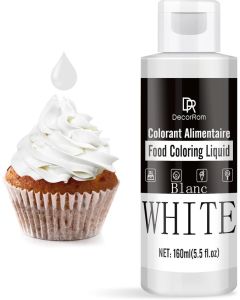 DecorRom White Food Coloring Liquid - 5.5 Fl.oz (160ml) for Baking, Cake Decorating, and DIY Crafts