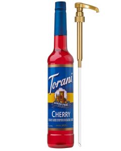 Torani Sugar Free Syrup, Cherry Flavored Syrup for Drinks, Zero Calorie, Pump Included, 25.4 Fl Oz