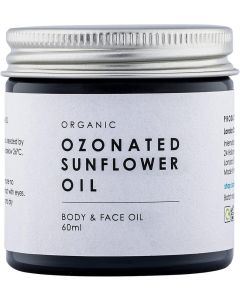 Organic Ozonated Virgin Sunflower Oil Holistic Body Face Wound Skin Treatment Ozone Infusion for Inflammation Bacterial Fungal infections Natural Healing Clean Beauty 100 Organic 60ml