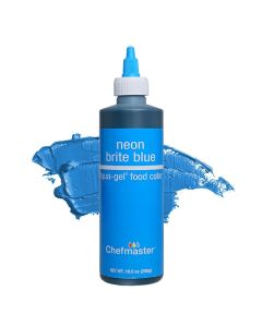 Chefmaster Neon Blue LiquaGel Food Coloring Vibrant Color ProfessionalGrade Dye for Icing Frosting Fondant FadeResistant 105 oz