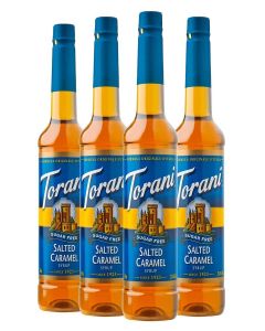 Torani Sugar-Free Syrup, Salted Caramel Syrup, 25.4 Fl Oz Bottle (Pack of 4)