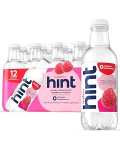 Hint Flavored Bottled Water Raspberry Purified Water Beverages with Zero Calories Natural Flavors and Sugar Free 16 Fl Oz Pack of 12