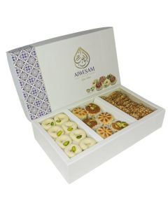400g Nawashif Arabic Cookies Box – Premium Arabic Sweets - Maamoul, Barazek & Ghuraiba – Gift Box for Eid, Diwali, & Christmas Baklava