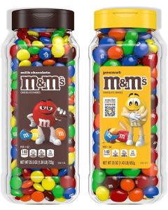 M&M’s Milk Chocolate and Peanut Bulk Candy Jars - Assorted Chocolate Candies, 48.5 Oz Total (Pack of 2)