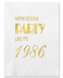 Crisky 50 Pack 40th Birthday Napkins 3-Ply, 1986 Mens Gold Foil Disposable Napkins for Cake Dessert Beverage Table 40 years Old Bday Party Supplies, 40th Birthday Decorations for Men Women