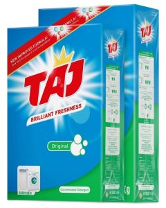 TAJ 2IN1 Green Detergent Powder 2x2.5kg Multipack Strong Stain Removal Laundry Wash