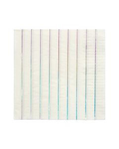 Silver Holographic Striped Large Napkins