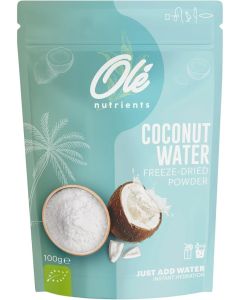 Ole Nutrients Coconut Water Powder (100g) – 100% Pure Dehydrated Coconut Water / Natural Electrolytes / Unsweetened / No Added Sugar, No Fillers / Hydration Drink Mix