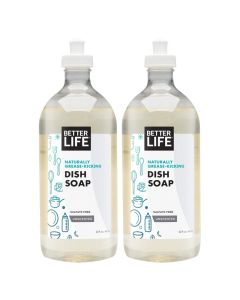 Better Life Dish Soap Liquid Dishwashing Soap with Vitamin E and Aloe for Home Kitchen Sink No Gloves Required Kitchen Soap for Sensitive Skin 22oz Pack of 2 Unscented