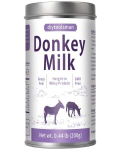 200g Donkey Milk Powder –100% Organic Donkey Milk Formula, Not Easy to Clump –Rich in Whey Protein, Vitamins & Minerals –Gluten-Free, No Additives