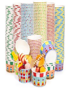 Cididu 240 Pack Paper Ice Cream Cups, 8 Oz Disposable Dessert Snack Bowls, Parties Suppliers Treat Cups for Hot and Cold Food, Soup, Fruits, Frozen Yogurt, Christmas, Party, Picnic