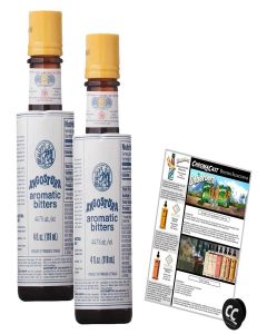 Angostura Aromatic Bitters 4oz Bottle w/Phone Grip and Bitters Selections Recipe, 2-PACK