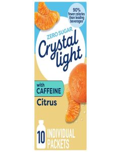 Crystal Light Sugar-Free Energy Citrus On-The-Go Powdered Drink Mix 10 Count(Pack of 1)