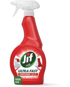 JIF Ultra Fast Cleaner Spray, 500ml - 100% Stain Removal for Fabrics and All Surfaces