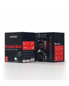 Breakfast Blend Drip Coffee Bags, 80% Arabica 20% Robusta, Light Roast Single-Serve Pour Over, 8-Count