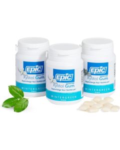 Epic 100% Xylitol Wintergreen Chewing Gum - Sugar Free, Aspartame Free Dental Gum - 50 Pieces (Pack of 3)