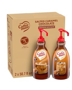 Nestle Coffee mate Coffee Creamer Salted Caramel Chocolate Concentrated Liquid Pump Bottle Non Dairy No Refrigeration 507 oz Pack of 2