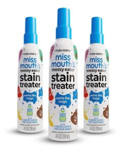 Miss Mouth's Messy Eater Stain Treater Spray - 4oz 3 Pack Stain Remover - Newborn & Baby Essentials - No Dry Cleaning Food, Grease, Coffee Off Laundry, Underwear, Fabric