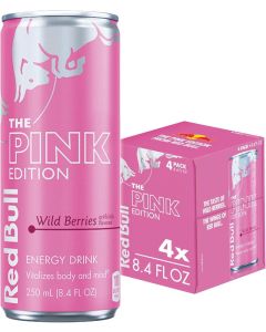 Red Bull Pink Edition Energy Drink, Wild Berries, 8.4 fl oz, Pack of 4 Cans