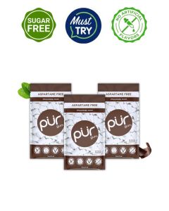 PUR Gum / Aspartame Free Chewing Gum / 100% Xylitol / Natural Chocolate Mint Flavored Gum, 55 Pieces (Pack of 3)