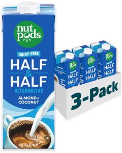 nutpods Unsweetened Dairy-Free Half & Half Coffee Creamer - Almond and Coconut Blend - 3-Pack
