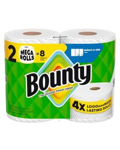 Bounty SelectASize Paper Towels White 2 Mega Rolls 8 Regular Rolls