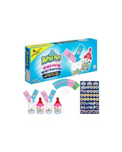 Baby Bottle Pop Candy Making Kit Workshop Candy for Kids 4 Lollipops wPowdered Dip in Assorted Fruity Flavors DIY Party Favors Lollipop Making Kit