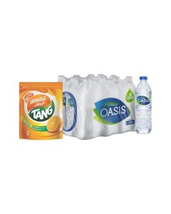 Orange Juice Powder 1kg & Bottled Drinking Water 500ml Pack of 24 Bundle